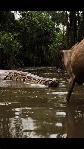 Anaconda Attacks Deer | Shocking Jungle Hunt 😱🐍#Anaconda #SnakeAttack #Wildlife #PredatorVsPrey