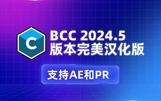 BCC 2024.5版本完美汉化版，支持AE和PR，包含详细参数的汉化！