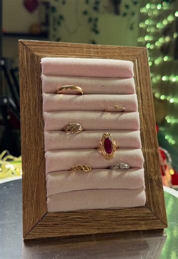 DIY ring display from a picture frame✨ I bought all the materials for a dollar tree✅ #DIY #organizer #ring #handmade #fyp