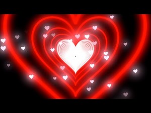 Love Red Heart Background Pulsing Neon Animation❤️Tunnel Heart Background , Motion Graphics