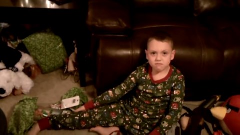 Boy Cries Over Pretend Christmas Present