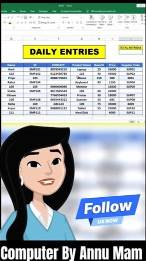 Excel Tips and tricks| Follow For Daily Data tips 👍#excel #spreadsheets #pivottable #macro