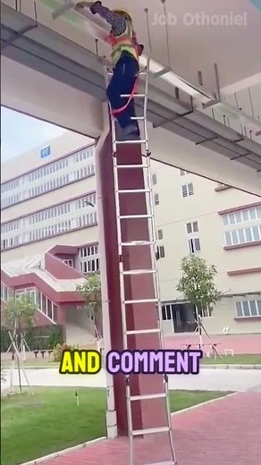 Insane Ladder Skills! Worker Moves Like a Pro Up High