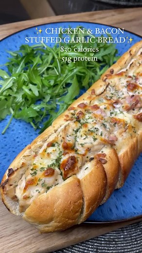 Chicken & Bacon Stuffed Garlic Bread Recipe