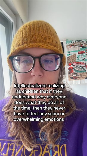Psst…intellectualization makes perfect sense as an adaptive, protective strategy. Of course we would choose to trade the possibility of feeling peace, connection, rest, and playfulness so that we never had to feel hurt, scared, or overwhelmed again. It is possible to form new pathways in the present where we don’t have to stay in that disconnected state all of the time because we can connect to the part of us who knows we can handle uncertainty and big feelings if they come. That doesn’t meant i