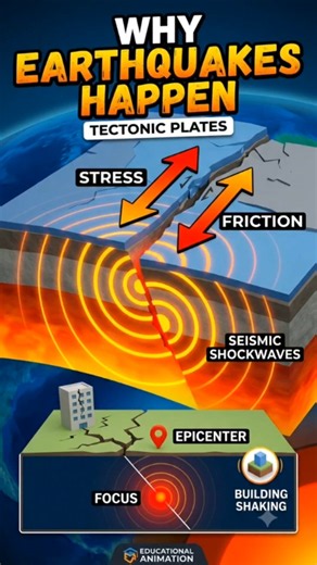 Why Earthquakes Happen 🌍 3D Science Animation Explained #upsc