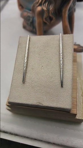 Elegant Long Silver Bar Drop Earrings