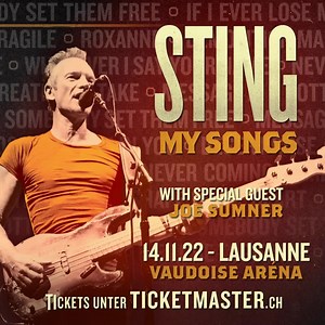 1K views · 204 reactions | Retrouve STING en live lors de son grand "My Songs Tour" à Lausanne en novembre 2022! 14.11.2022 - Lausanne, Vaudoise Aréna Un spectacle inoubliable t'attend et, en plus de ses nombreux hits de plus de quatre décennies, un grand groupe de rock électrique. Réserve dès maintenant les billets tant convoités sous : https://bit.ly/Sting-Lausanne | Sting | Facebook