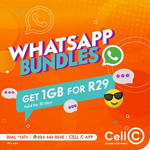19 reactions · 32 comments | Chat, share photos, memes & voice notes like never before with Cell C’s WhatsApp bundles.  Get 1GB foronly R29, valid for 30 days. Buy now! T&Cs apply. 李 #ChangeYourWorld | Cell C | Facebook