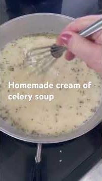 Homemade cream of celery soup. Delicious