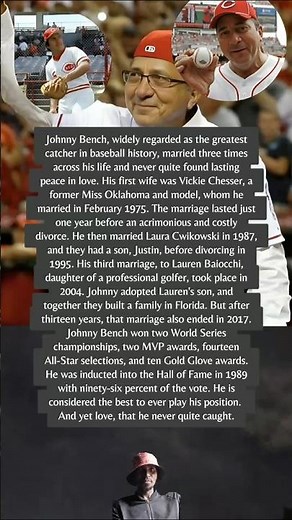 Johnny Bench Was The Greatest Catcher In History But Could Never Hold Love.