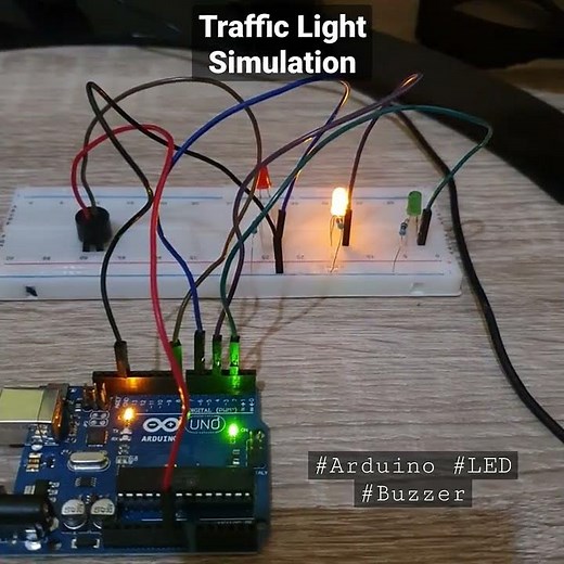 Traffic Light Simulation Using LED dan Buzzer