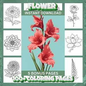 100 Flower Coloring Pages: Bloom & Botanical Designs (digital Download) - Etsy