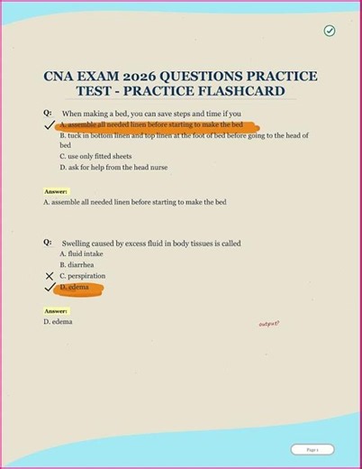 cna exam 2026 questions Practice Test Practice flashcard video