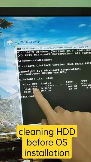 EASY-cleaning HDD before OS installation [CMD-Diskpart]; just press Shift+F10 to pullup CMD #shorts