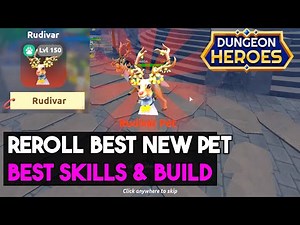 Dungeon Heroes - RUDIVAR Pet (BEST PET) Best skills & build | Roblox gameplay 2025