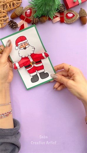 Create Amazing pop-up Christmas Card⛄️🎅🏽 #saba_creativeartist #diy #shorts