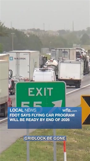 "AGE OF THE JETSONS": The Florida Department of Transportation expects air travel over the I-4 corridor between Tampa and Orlando to be fully operational by the end of 2026. https://www.wfla.com/news/polk-county/the-age-of-the-jetsons-fdot-says-flying-car-program-ready-by-end-of-2026/ | WFLA News Channel 8