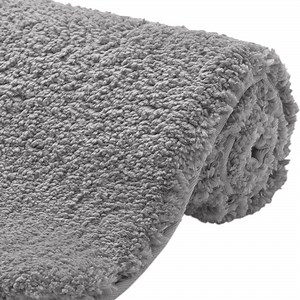 GORILLA GRIP Premium Bath Rug, Soft, Thick Bathroom Mat Rugs, Machine Washable, 24x17, Gray