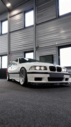 Retro car displayed in remarkably clean condition