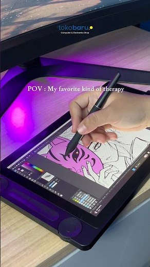 Stress release with Huion kamvas 13 gen 3💆🏻‍♂️ #huiontablet #tokobaru