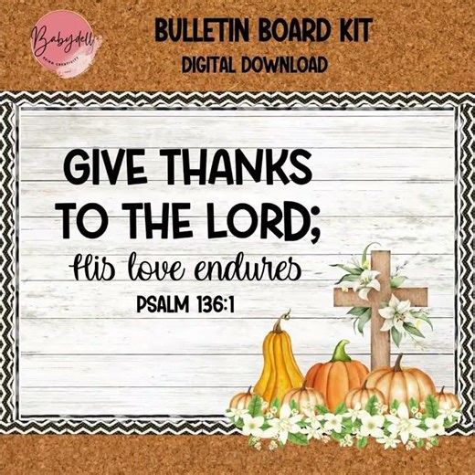 Christian Fall Bulletin Board Kit - Thanksgiving Decor