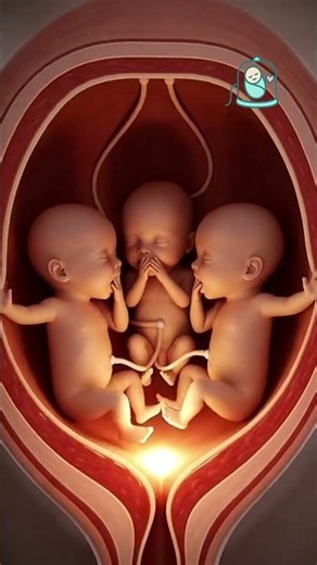 Triplet Baby Development Inside the Womb #3d