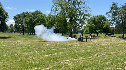 10K views · 74 reactions | Experience the thrill of a night artillery firing at Fort Towson Historic Site on Saturday, July 12, from 7:45 to 9 p.m. The program starts with a firing at 7:45 p.m. followed by a talk about the artillery piece. A second firing will take place at twilight, and the third will happen after dark. Get more info by calling 580-873-2634 or clicking ➡️ Fort Towson Historic Site. | Oklahoma Historical Society | Facebook