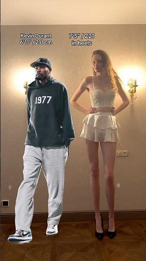 Kevin Durant height comparison🤩#giant #height #longlegs #fyp #tallgirl #kevindurant #basketball