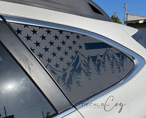 American Flag & Fir Tree Vinyl Decal – Compatible With Outback-style Vehicles (2010–2025), Custom Rear Quarter Window Sticker Bumper Decal - Etsy