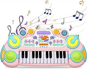 Toddler Piano Toy Keyboard, 24 Keys Toy Piano for Baby, Multifunctional Baby Pianos Girl Toys Kids Keyboard for Toddlers, Birthday Christmas for Boys Girls Gifts