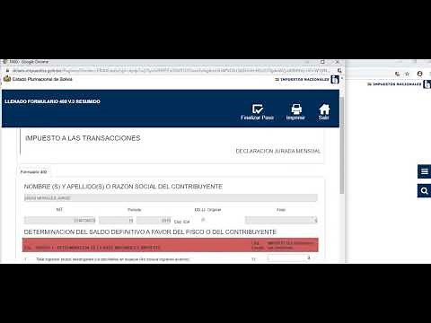 Llenado del Formulario 400 resumido del IT. Impuesto a las Transacciones.