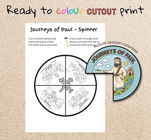 Journeys of Paul Coloring Wheel, Apostle Paul Bible Craft for Kids, Sunday School Activity Printable - Etsy