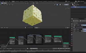 Blender 2.93 几何节点教程 程序化制作 奶酪