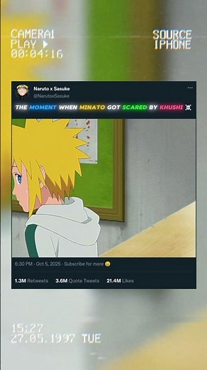 The moment when Minato got scared by Khushi ☠️ #naruto #anime