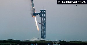 SpaceX lanza su cohete Starship y atrapa el propulsor con brazos mecánicos