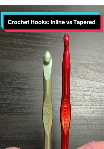 Crochet hooks. Inline vs tapered. Which one should I use?? Which one is better?! Let me walk you thru it. #creatorsearchinsights #crochet #crochethook #crochettutorial #crochettips