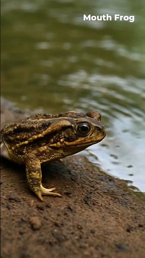 Close Up Frog Catching an Gecko at the Riverbank
