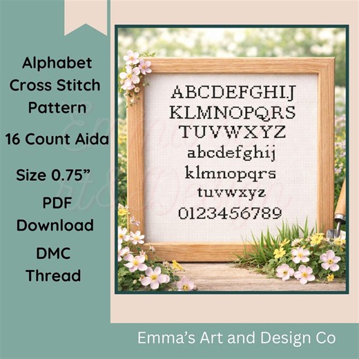 Cross Stitch Alphabet Pattern, Modern Sampler Font, DIY Embroidery Gift, PDF Download - Etsy