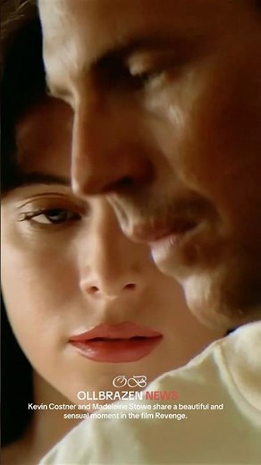 Kevin Costner and Madeleine Stowe share a beautiful and sensual moment in the film Revenge.