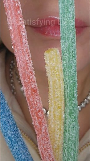 ASMR Satisfying Eating Rainbow Sticks 🌈 #asmr #asmrsounds #satisfyinglips
