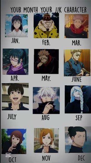 YOUR MONTH YOUR JJK CHARACTER #jujutsukaisen #anime #fypシ