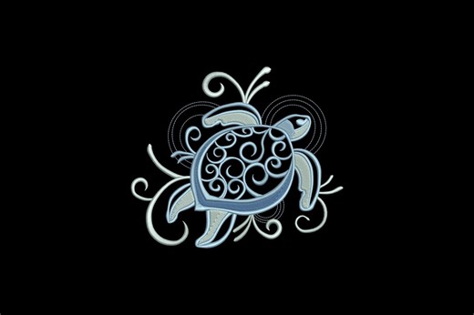 Sea Turtle Machine Embroidery Design - Tropical Swirl Pattern, Marine Life Digital File Instant Download - Etsy