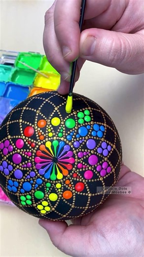 A rainbow swirl of colors #satisfying #dotart #art #rainbow #artscraft #colorful