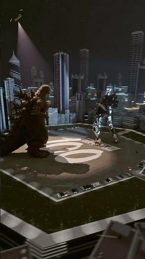 Epic battle of godzilla vs robot, #3dfight #blender3d #cyclesrender