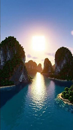 Discover Ha Long Bay in Blocky Minecraft Style! 🌅