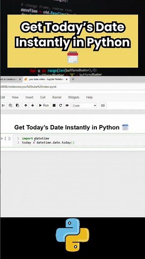 How to Get Today’s Date in Python | Python me aaj ki date kese find kare #python #coding #shorts