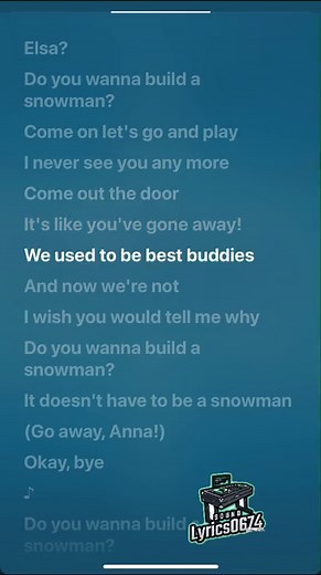 FROZEN Sound Part 1: Do You Wanna Build a Snowman Lyrics