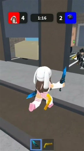 my brother challenge me in knife vs gun game (roblox) #robloxchannel