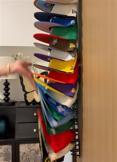 Floating hat rack👍 #hatrack #storage #hats #hat #Baseballcaps #organizer #fyp #tiktokshop #adhesive #holder #multilayer #display